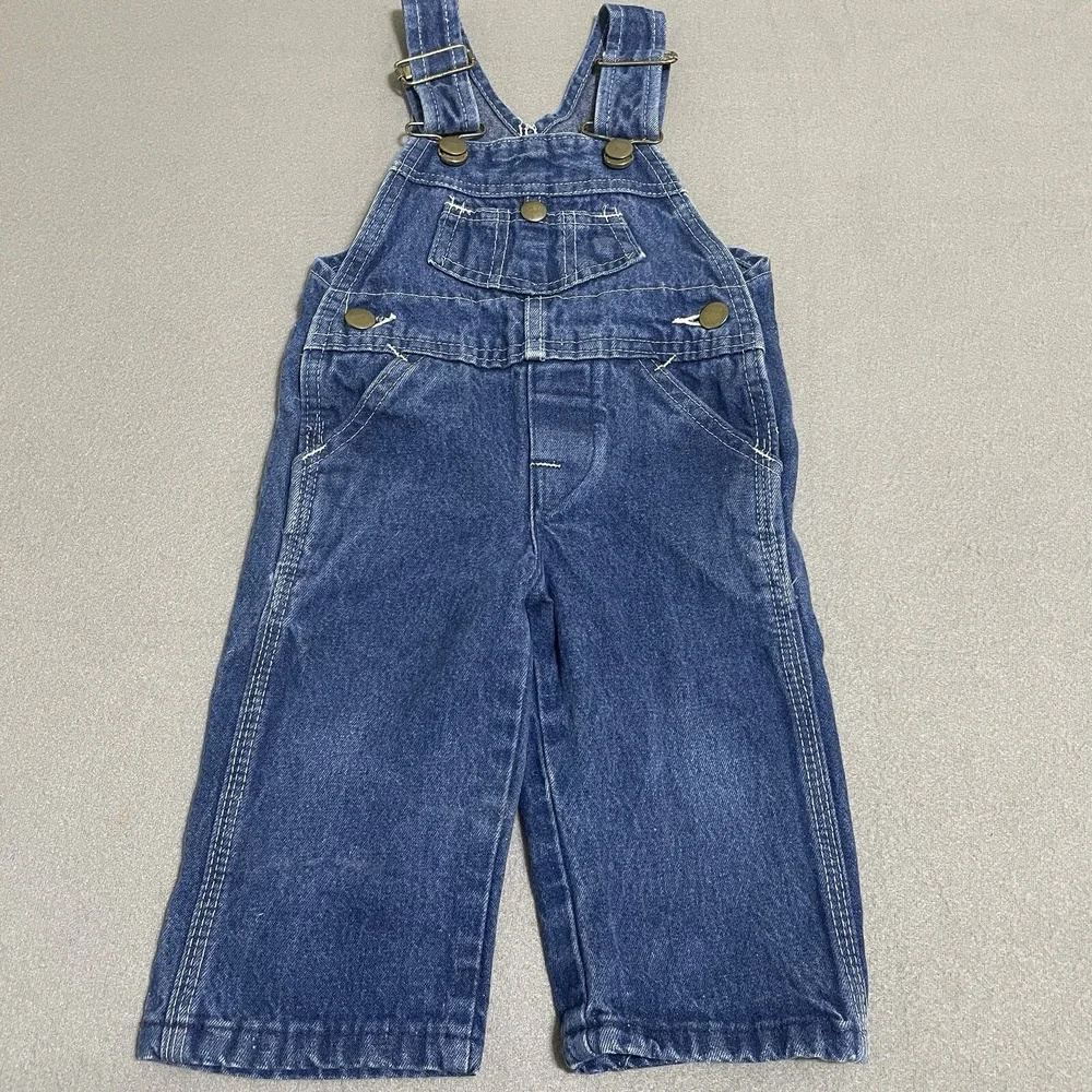Vintage Overalls Youth Made in USA Toddler Bibs‎ Denim Jumper Western Kids*